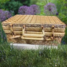 ANCIEN PANIER EN OSIER PAILLE