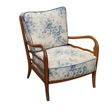 Fauteuil Vintage Hêtre Tissu