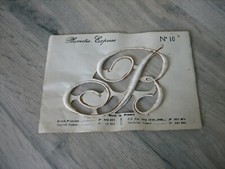 Broderie ancienne Monogramme B Plumétis Express N°10