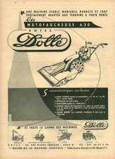 Publicité ancienne Dollé motofaucheuse matériel agricole 1955 issue de magazine