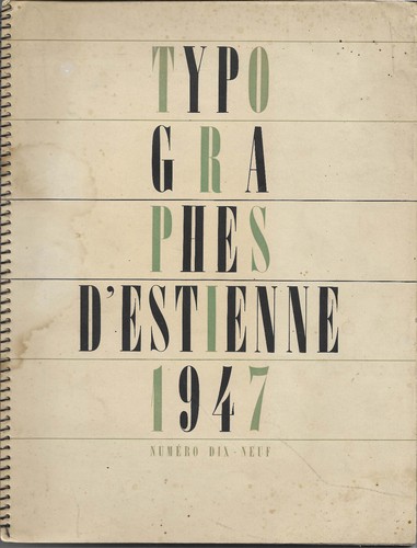 Typographes estienne 1947 - typographes, d'estienne.