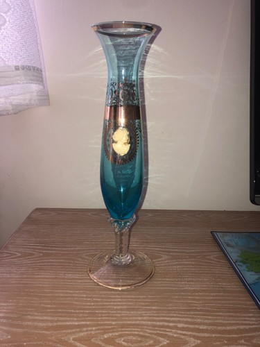 Vase soleiflore verre bleu - vase,