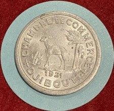 😲 TRES RARE - 10 CENTIMES DJIBOUTI 1921 SPL/UNC, VERY RARE + NICE CONDITION 😲