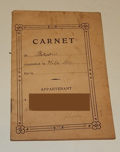 Carnet patisserie commencé - carnet,