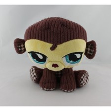 Peluche singe marron vichy