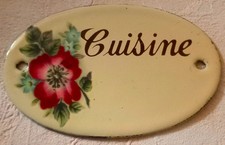 * PLAQUE DE PORTE EMAILLEE * CUISINE * OVALE *