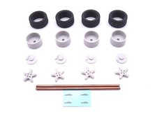 ALEZAN MODELS . ACCESSOIRES 1/43 . SET DE 4 ROUES SCHNITZER + 4 DECALS .