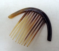Superbe peigne à cheveux ancien en corne bovine 1920-30's ART DECO