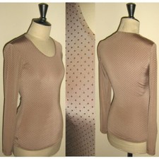 Top Tee-shirt NANA BAILA T1 Mod.STAR Marron/Taupe Pois Dorés Made In France TBE