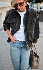 Veste Zara Leather Grey Sold