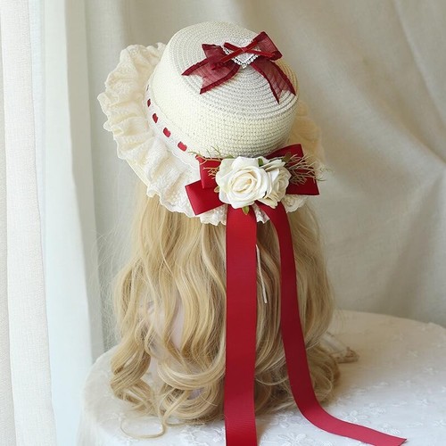 Femme chapeau paille dentelle - chapeau,