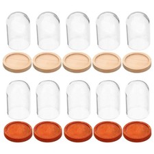 10 Pcs Glass Cloche Dome Vitrine En Verre Pour L'affichage Dômes