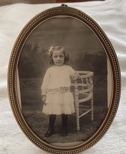 Ancien cadre forme ovale - -ancien,