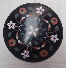 Table Basse Ronde Noire En