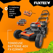 Batterie tondeuse 40V (2x20V) FX-E2RM51SET FUXTEC 2xBatteries 4Ah et chargeur