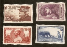 N° 454/457 Oeuvres de guerre