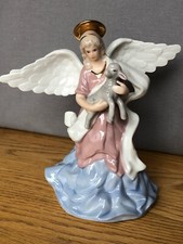 Enesco Porcelain Angel Praying Music Box Musical And There Were Shepards 1991