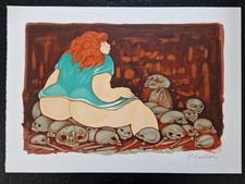 Pierre Cadiou Lithographie en couleurs illustrations Georges Brassens estampe