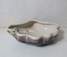 coupe en céramique signée barbotine coquillage crabe