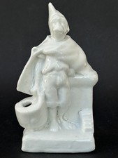 Ancien ENCRIER PORTE PLUME CERAMIQUE ZOUAVE MILITAIRE homme avec tête de SINGE