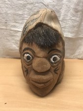 ancien noix de coco sculpté visage 