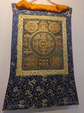 Chef-D'œuvre Bouddha Mandala, Tibet. Peinture Thangka Népal En BROKAT 92x57cm