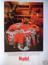PUBLICITÉ 1973 NYDEL SYNTHÉTIQUE LES NAPPES PRATIQUES À ENTRETENIR - ADVERTISING