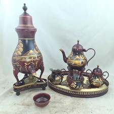 Ensemble unique RIO étain cafetière robinet théière Rechaud sucre crémier...