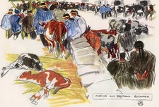  1930 MATHURIN MEHEUT  Quimper héliogravure originale signée  Bretagne 