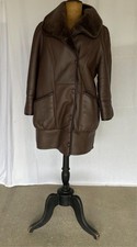 Manteau chaud marron en cuir