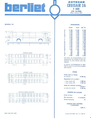 Berliet autocar cruisair 3a - berliet,