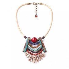 NATURE BIJOUX COLLIER PLASTRON SOCOTRA ETHNIQUE NEUF/ETIQUETTE 115€