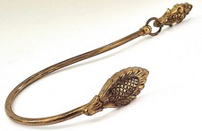 EMBRASSE DE RIDEAUX ANCIENNE EN BRONZE DORÉ  COL DE CYGNE   DÉCOR POMME DE PIN