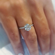 Bagues de mariage diamant pour femmes coupe ronde 1,90 ct en laboratoire IGI ...