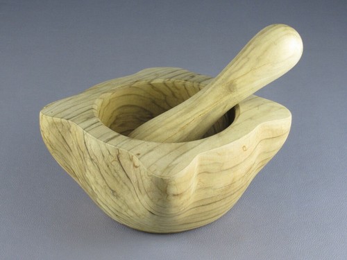 Mortier avec pilon bois - avec,