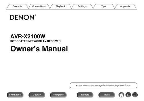 Denon avr x2100w - avr-x2100w, receiver