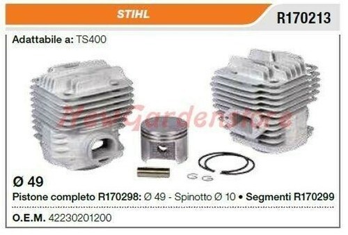 Cylindre piston segments stihl - piston,