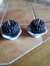 Lot de 2 BOUGIES dans sa Coupelle de PORCEAINE de LIMOGES