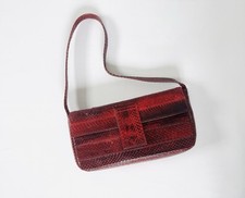 Sac à main baguette en cuir exotique ANNA BLUE Italy  vintage 1990s