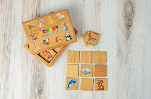 Wooden memory matching - wooden,