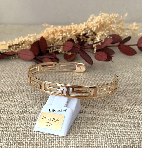 Bracelet jonc ciselé - jonc, plaqué