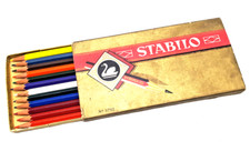 Ancien Coffret Stabilo N°8762 12 Crayons de Couleur Complet Neuf Vintage