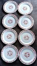Lot de 8 assiettes plates arcopal motif floral vintage en parfait état