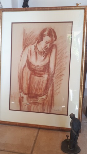 Tableau ancien signe sanguine - ancien, signe/sanguine