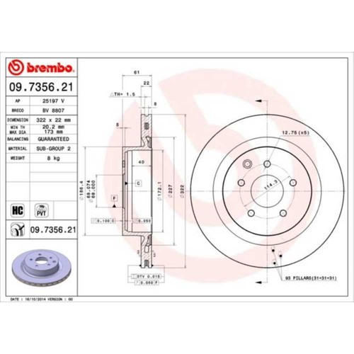 Brembo disque frein - disque,