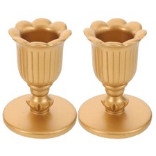  2 Pcs Chandelier Conique Doré Bougeoir Vintage Décoration Mariage