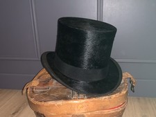 Superbe Chapeau Haut De Forme Dans Son Écrin Cuir Marque JB Fabricat° Française