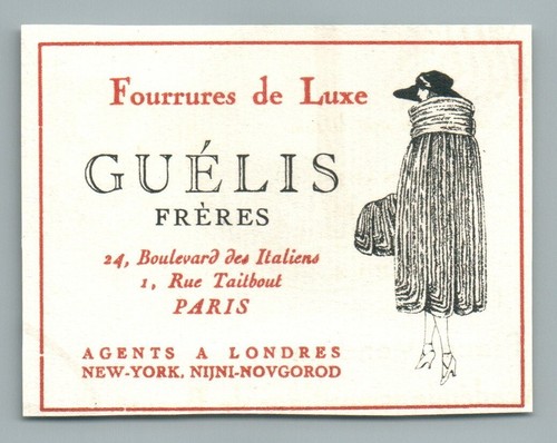 1910 guélis frères - guélis, fourrures