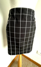 jupe T40 noir à carreaux blanc coupe droite 987m