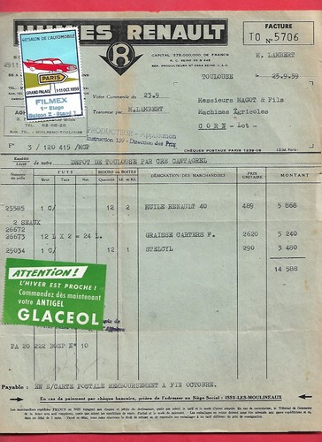 1959 facture toulouse huiles - ,